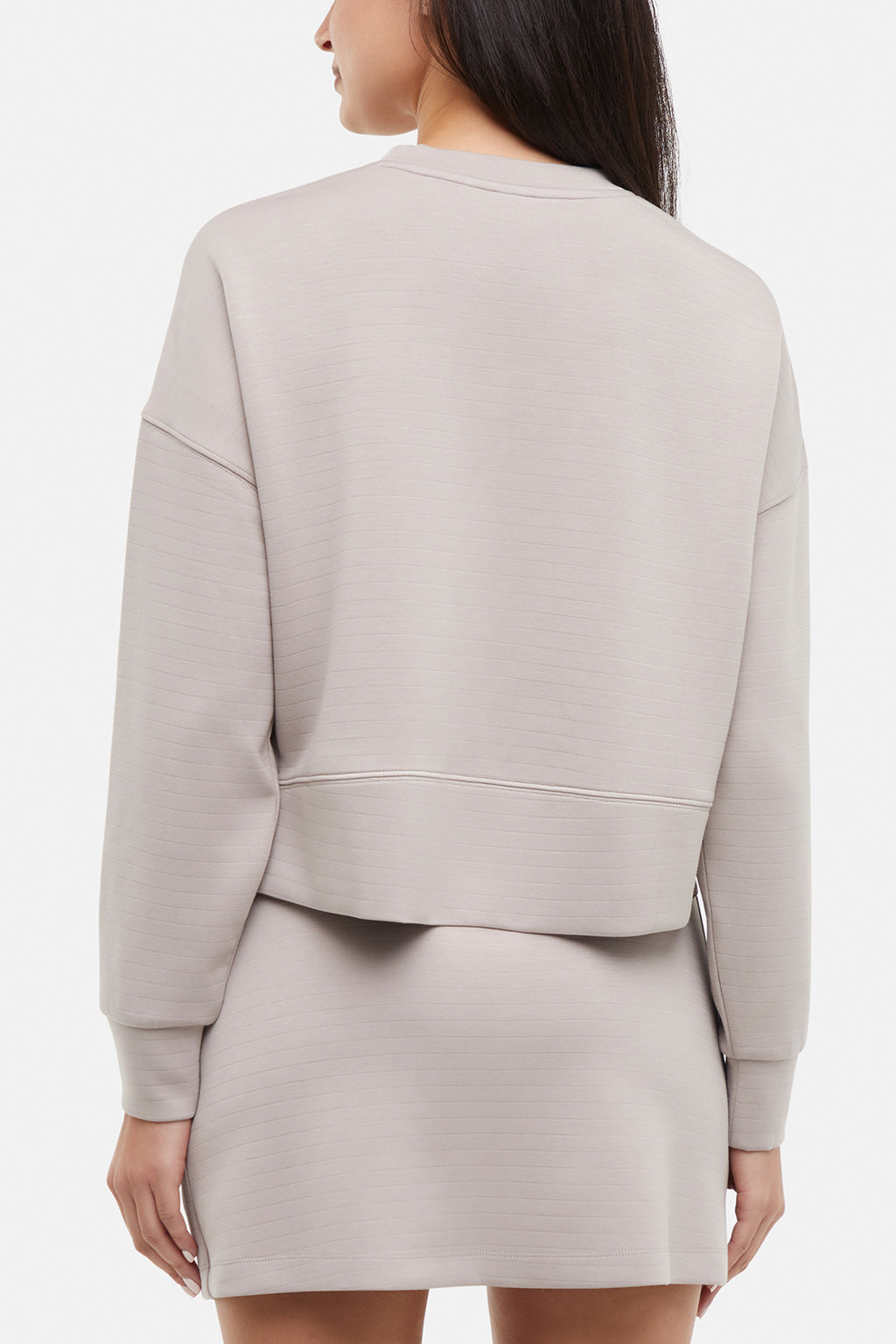Becky Long Sleeve Crew Neck, alternate angle view, showing visible design features and texture of the soft knit fabric. #color_atmosphere