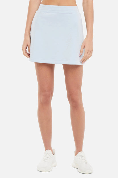 Becky Skirt, alternate angle view, showing visible design features and texture of the soft knit fabric.