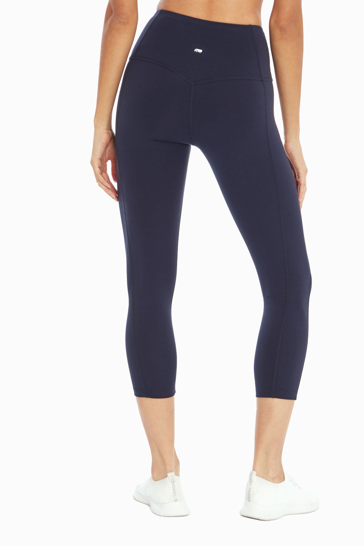 Brooke High Rise Tummy Control Mid Calf Capri, alternate angle view, showing visible design features and texture of the soft knit fabric..