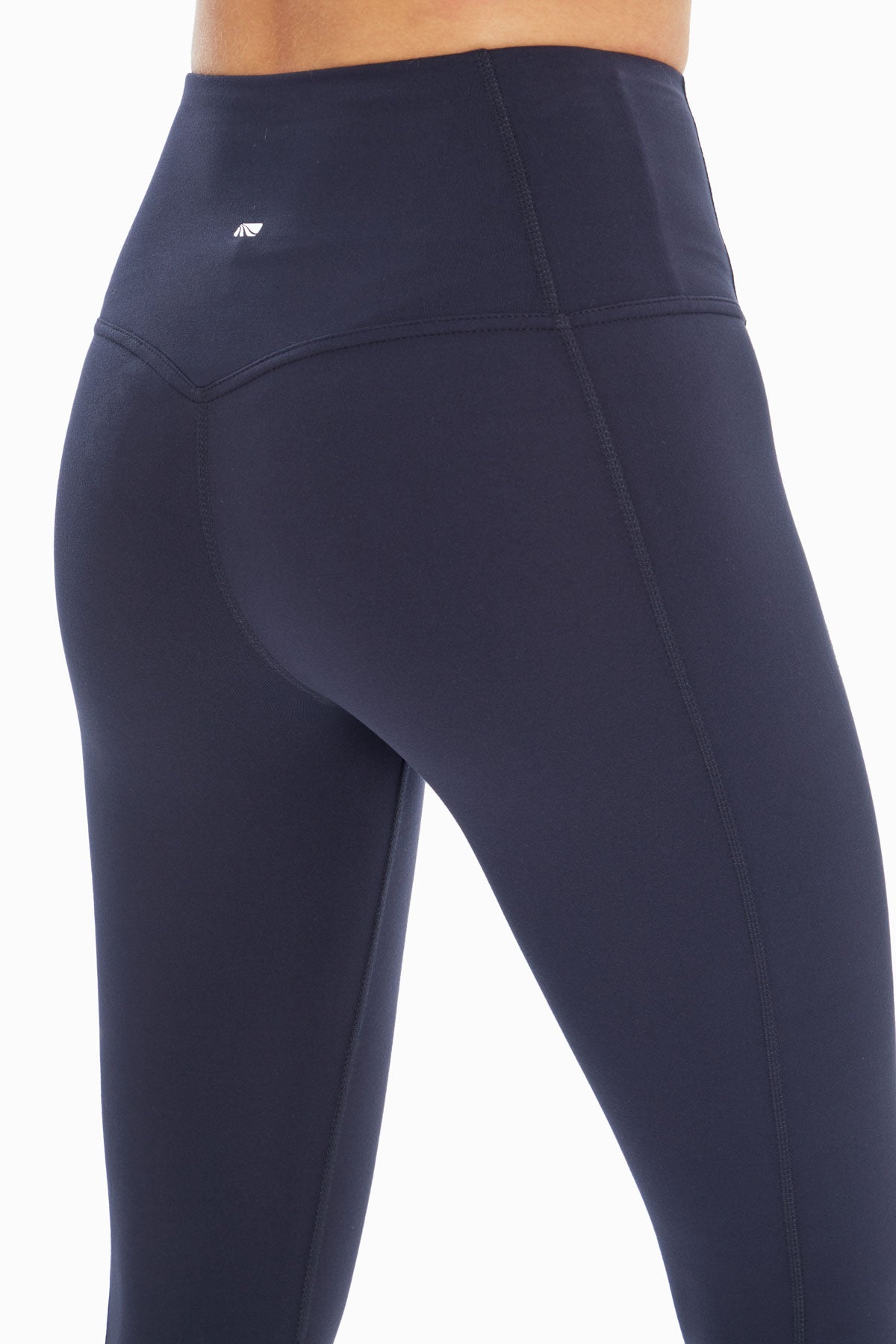 Brooke High Rise Tummy Control Mid Calf Capri, alternate angle view, showing visible design features and texture of the soft knit fabric..