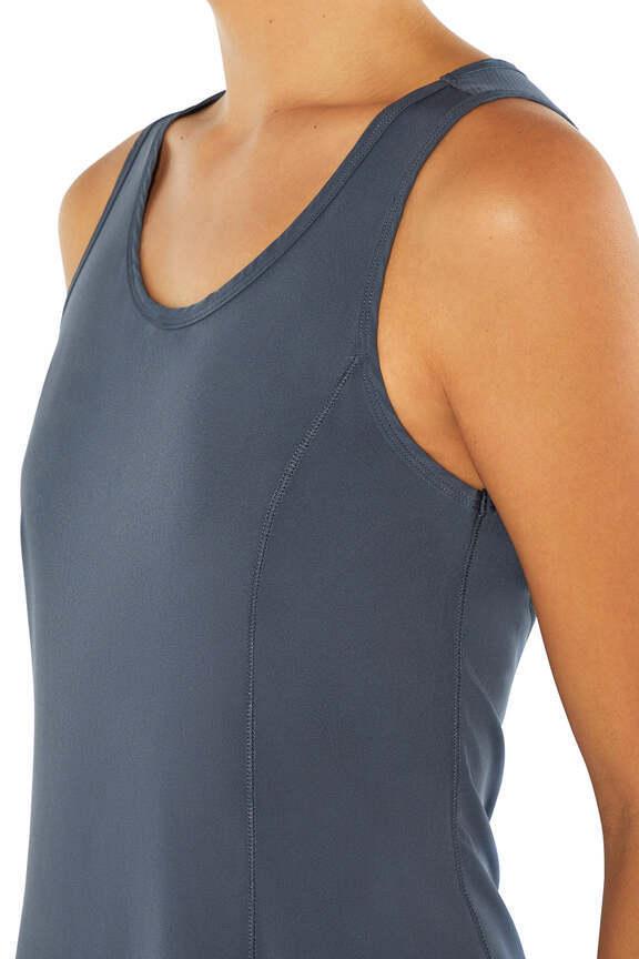 Jadelyn Active Dress, alternate angle view, showing visible design features and texture of the soft knit fabric.. #color_ombre-blue