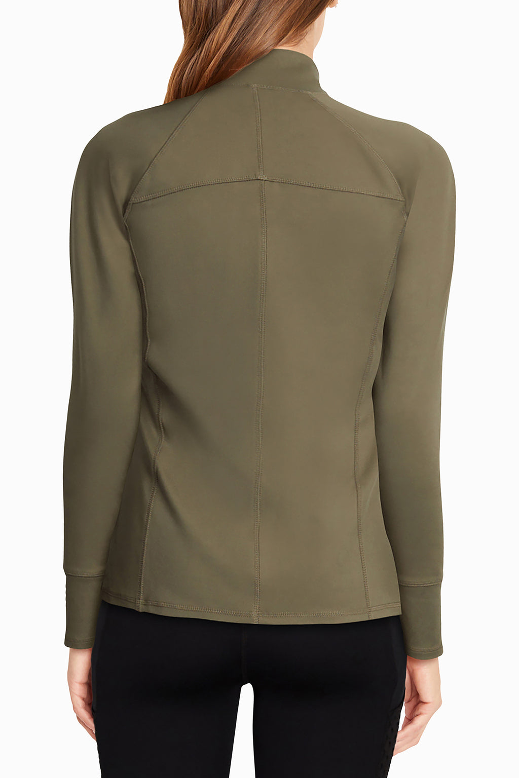 Revival Jacket, side view showing pocket placement, showing visible design features and texture of the smooth woven fabric.. #color_dusty-olive