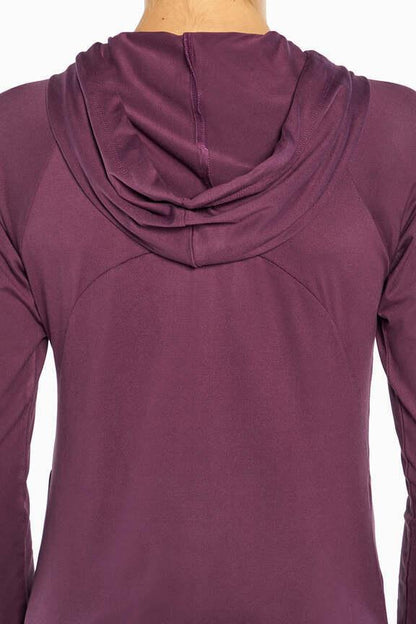 Mona Jacket, alternate angle view, showing visible design features and texture of the smooth woven fabric.. 