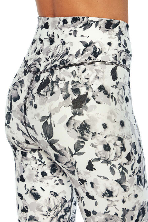 Zen Ankle Legging, alternate angle view, showing visible design features and texture of the stretch knit fabric.. 