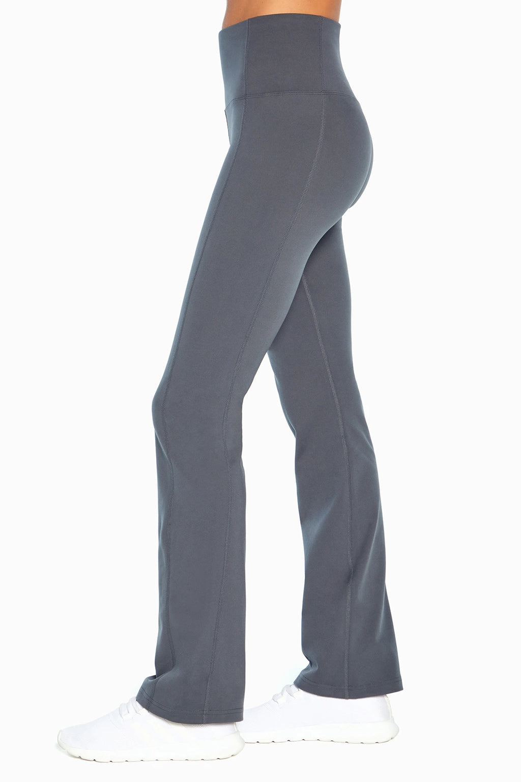 Sophia High Rise Tummy Control Slim Boot Pants - Turbulence, alternate angle view, showing visible design features and texture of the durable.. #color_turbulence