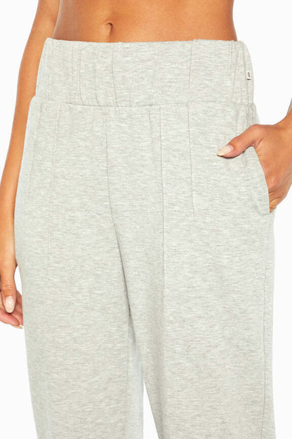 Palmer Fleece Jogger, alternate angle view, showing visible design features and texture of the soft knit fabric.. 