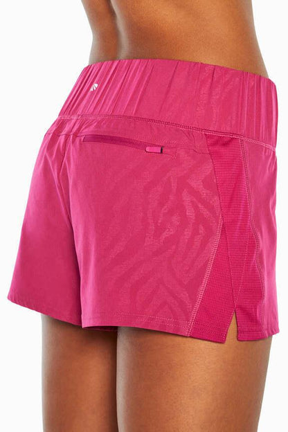 Express Short, alternate angle view, showing visible design features and texture of the soft knit fabric.. 