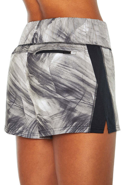 Express Short, back view, showing visible design features and texture of the soft knit fabric.. 