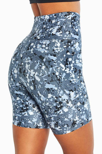 Luna Side Pocket Short, alternate angle view, showing visible design features and texture of the soft knit fabric.. 