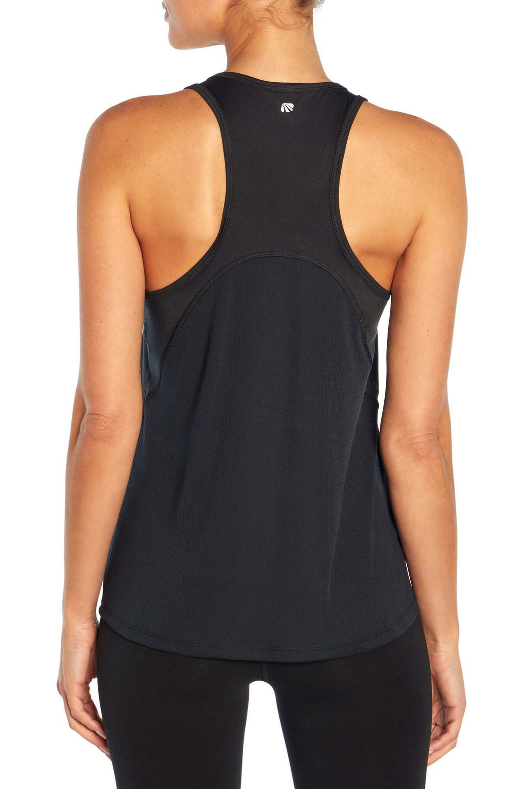 Renata Tank, side view showing pocket placement, showing visible design features and texture of the soft knit fabric.. #color_black