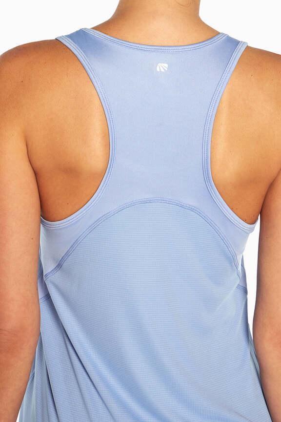 Renata Tank, alternate angle view, showing visible design features and texture of the soft knit fabric.. 