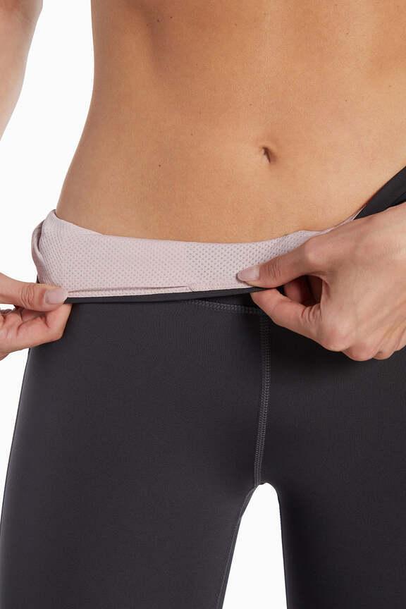 Active Basic Capri, alternate angle view, showing visible design features and texture of the soft knit fabric.. 