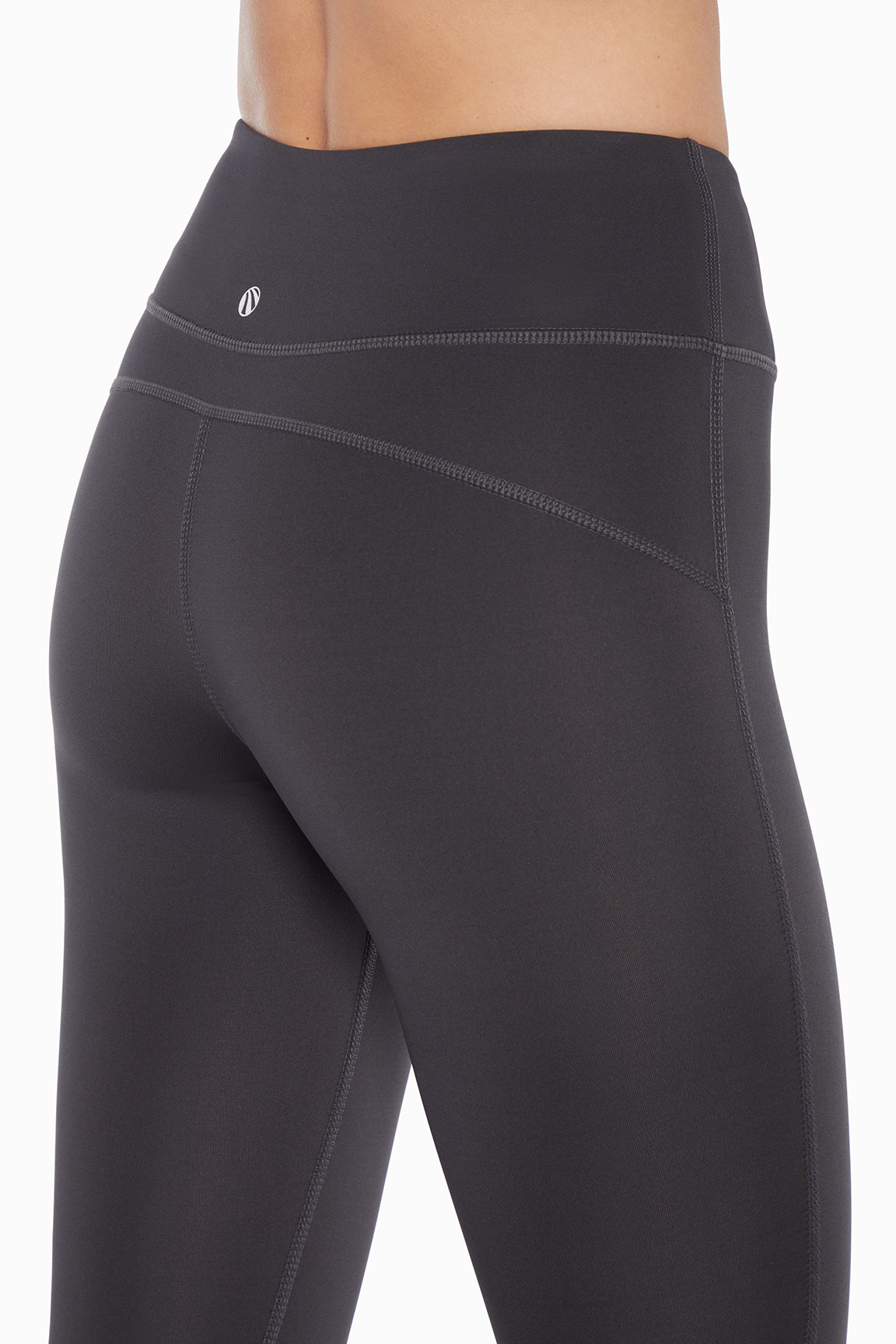 Active Basic Capri, alternate angle view, showing visible design features and texture of the soft knit fabric.. 