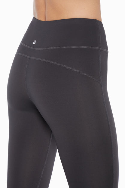 Active Basic Capri, alternate angle view, showing visible design features and texture of the soft knit fabric.. 
