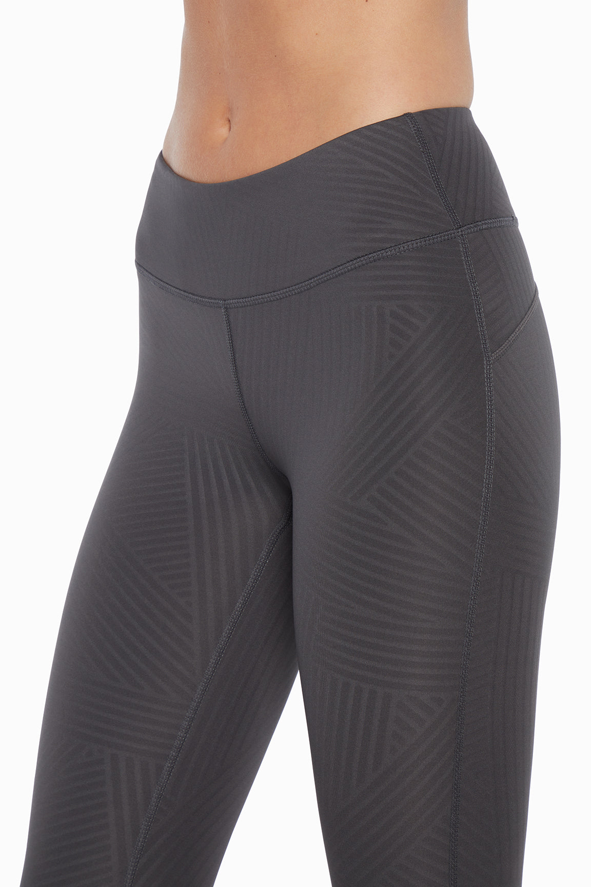 Active Basic Capri, alternate angle view, showing visible design features and texture of the soft knit fabric.. 