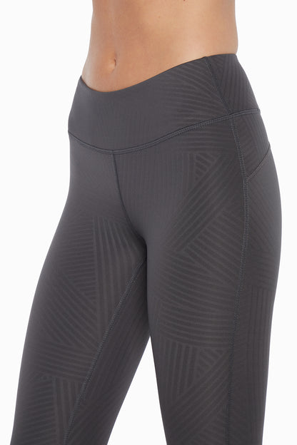Active Basic Capri, alternate angle view, showing visible design features and texture of the soft knit fabric.. 