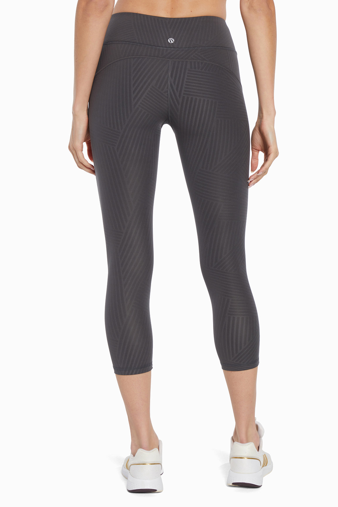 Active Basic Capri, alternate angle view, showing visible design features and texture of the soft knit fabric.. 