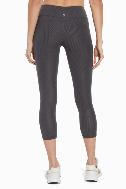 Active Basic Capri, alternate angle view, showing visible design features and texture of the soft knit fabric.. 