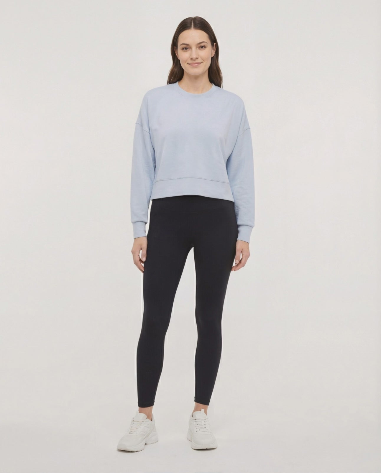 Becky Long Sleeve Crew Neck, alternate angle view, showing visible design features and texture of the soft knit fabric. 