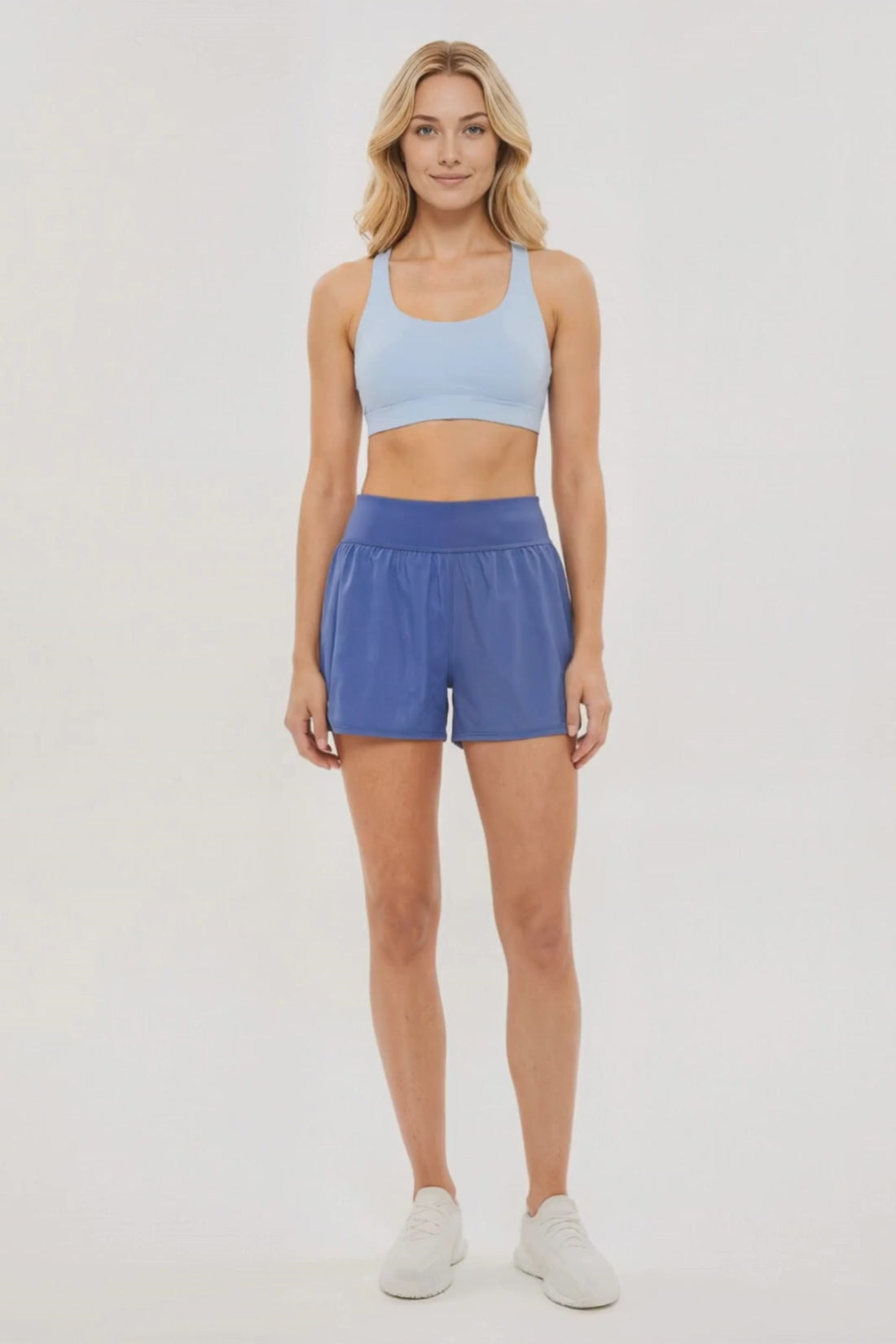 Stassi Woven Short, alternate angle view, showing visible design features and texture of the soft knit fabric.. 