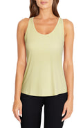 Motion Tank, front view, showing visible design features and texture of the soft knit fabric.. #color_heather-young-wheat