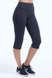 Leggings Capri Marika Tummy Control – Donna, Neri, Vita Alta Con Pannello Power Mesh, Tessuto Coolmax, Vestibilità Slim, Per Fitness E Quotidiano