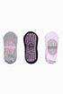 Yoga Grip Socks 3 Pack, flat view, showing visible design features and texture of the soft knit fabric. 