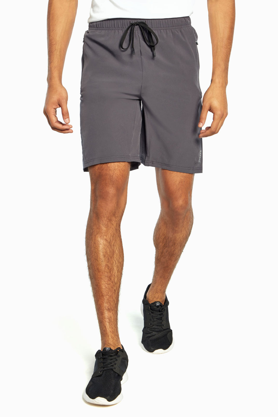 Balance Collection For Men Energy Grey Short, front view, showing visible design features and texture of the soft knit fabric. 