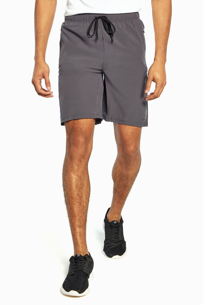 Balance Collection For Men Energy Grey Short, front view, showing visible design features and texture of the soft knit fabric. 