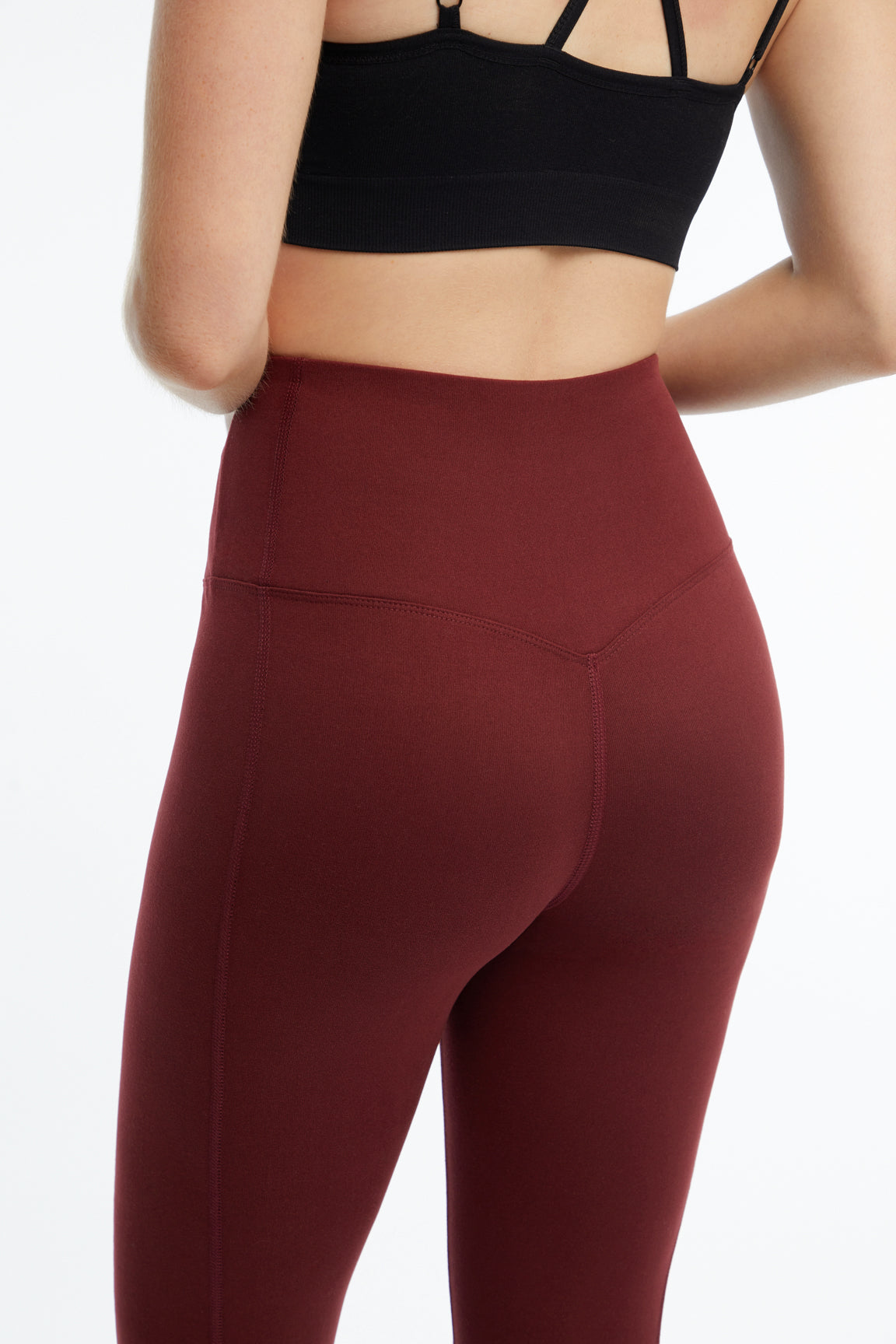 Apana High Waisted Ultra Cozy Leggings with Pockets Cranberry Maroon  Women's S