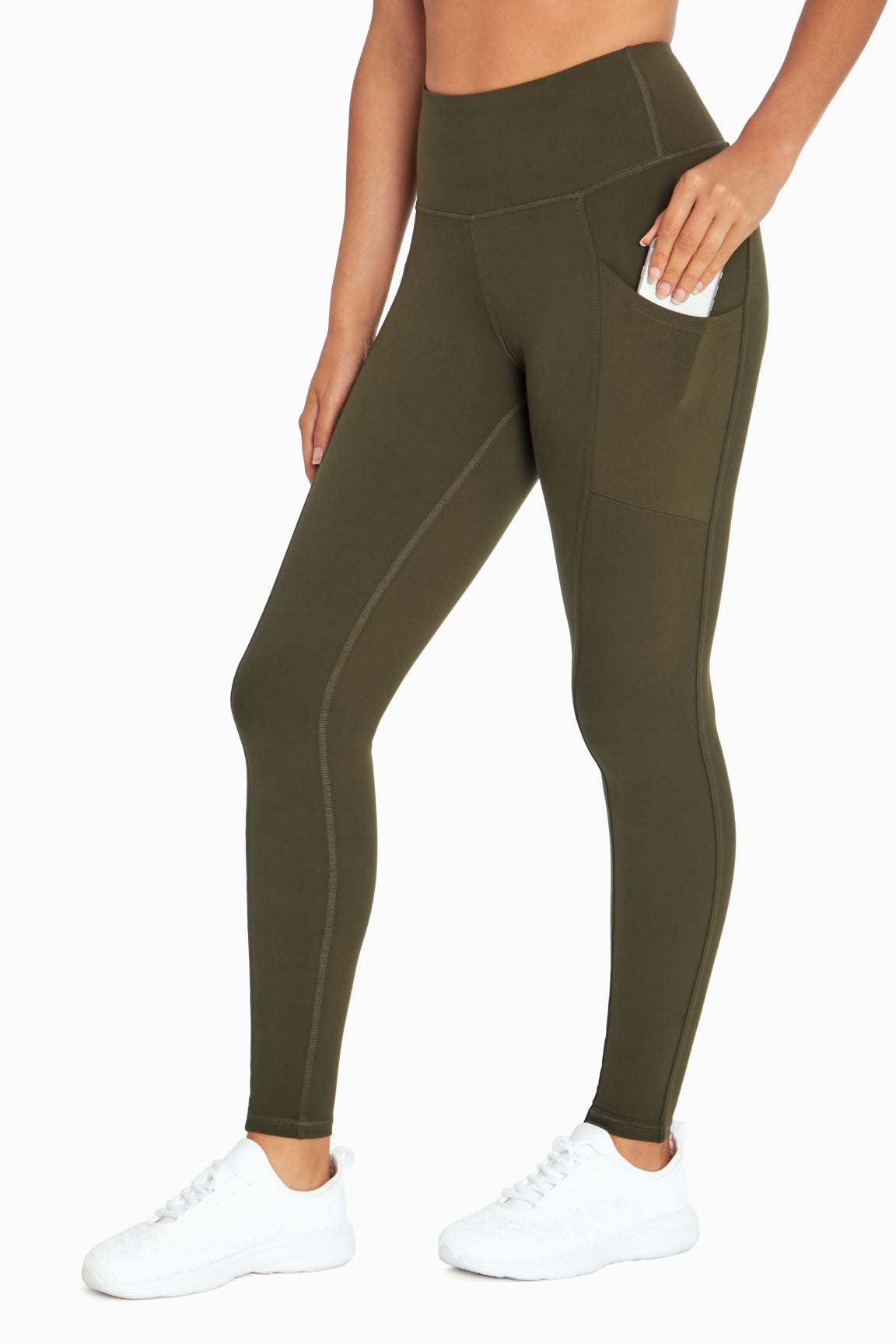 Delta Tummy Control Leggings with Pockets, Olive – Sew Southern