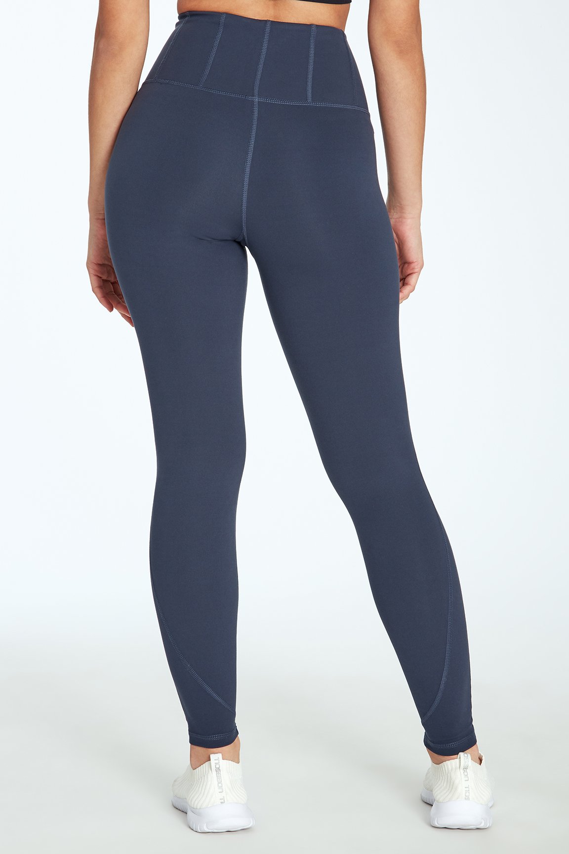 Contour Ankle Legging, alternate angle view, showing visible design features and texture of the stretch knit fabric..
