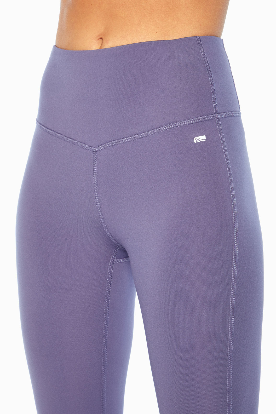 Contour Ankle Legging, alternate angle view, showing visible design features and texture of the stretch knit fabric..