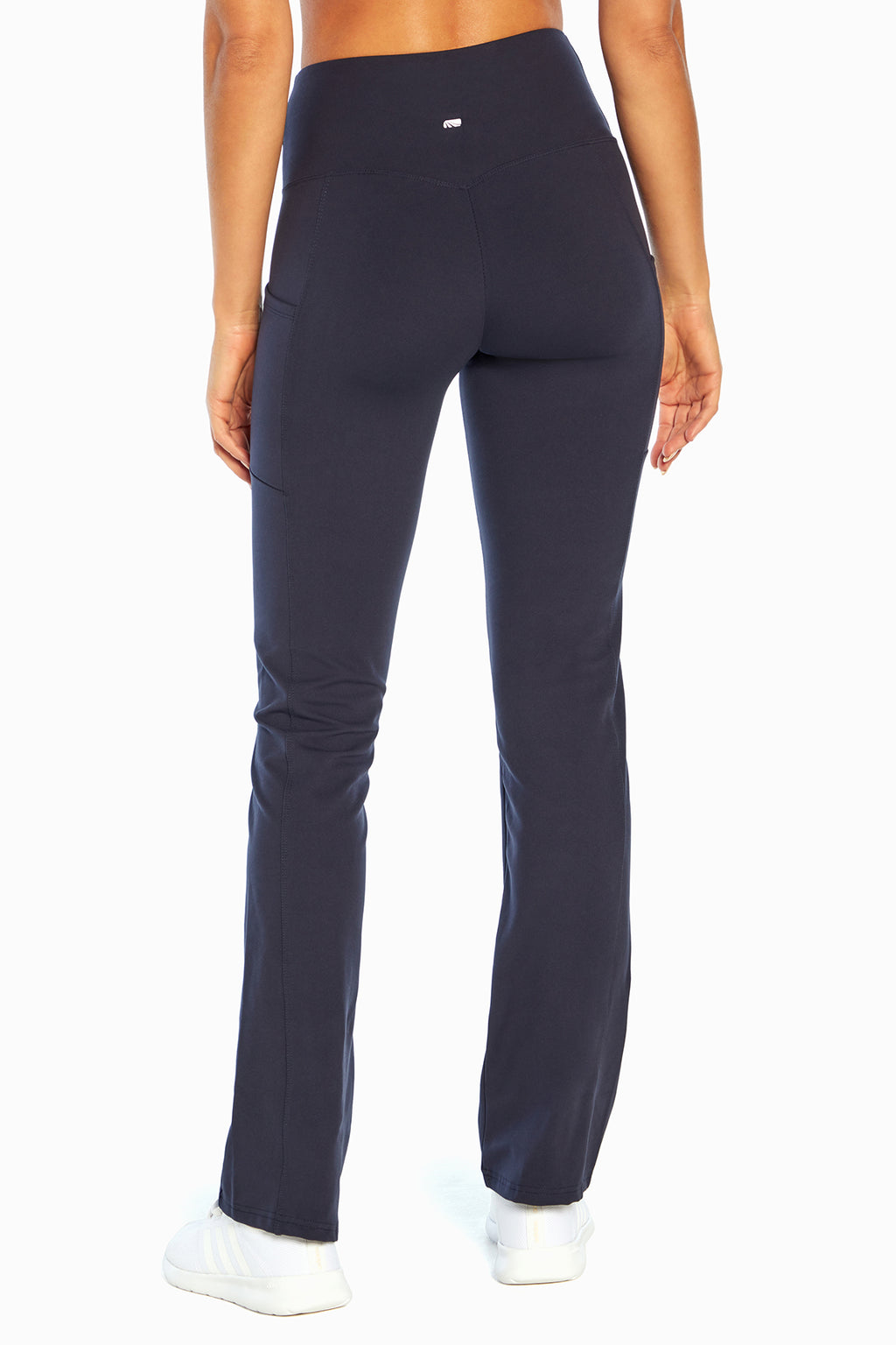 Eclipse Side Pocket Tummy Control Yoga Pant, alternate angle view, showing visible design features and texture of the durable stretch fabric.. #color_midnight-blue