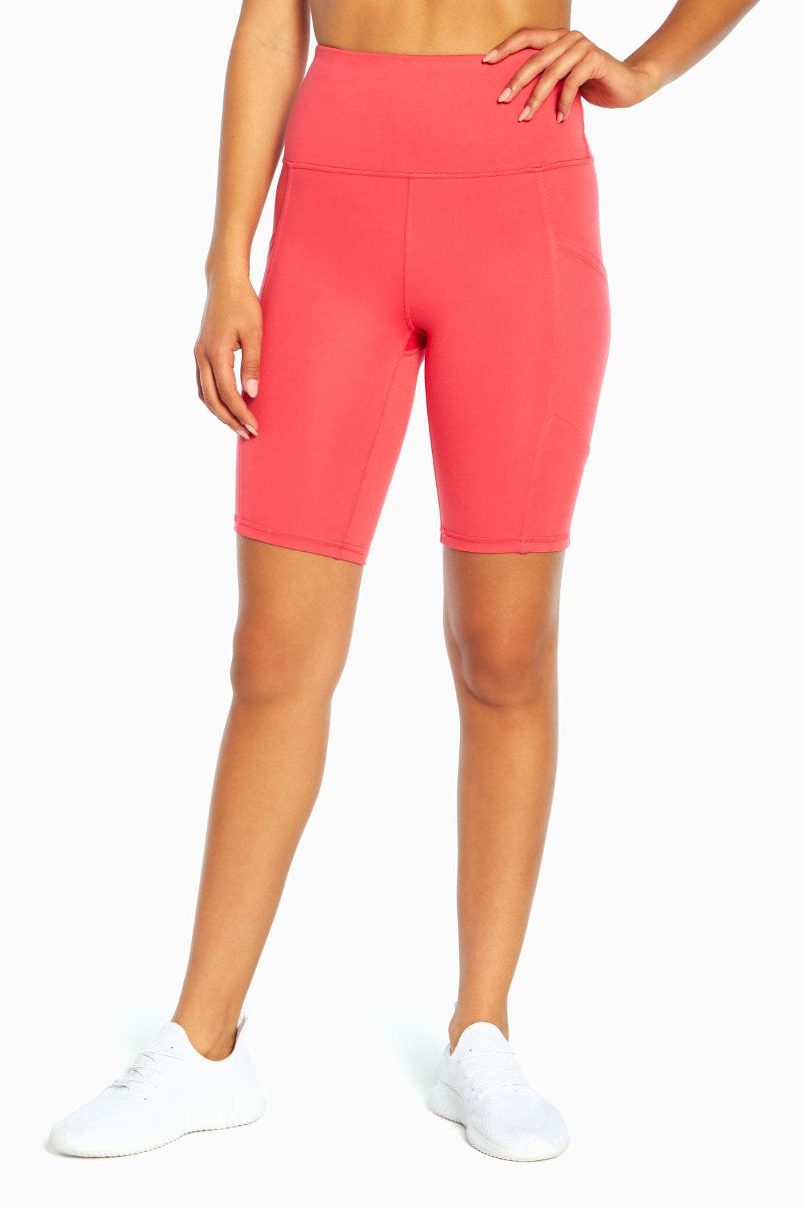 Brenda Side Pocket Tummy Control Bermuda, alternate angle view, showing visible design features and texture of the soft knit fabric..