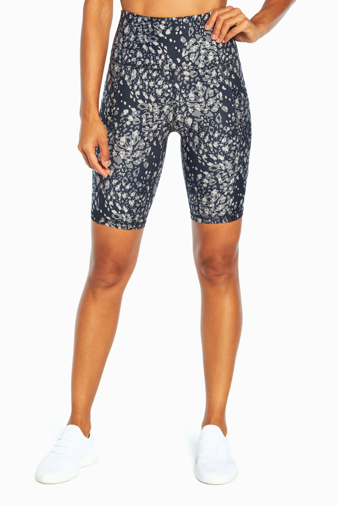 Brenda Side Pocket Tummy Control Bermuda, alternate angle view, showing visible design features and texture of the soft knit fabric..