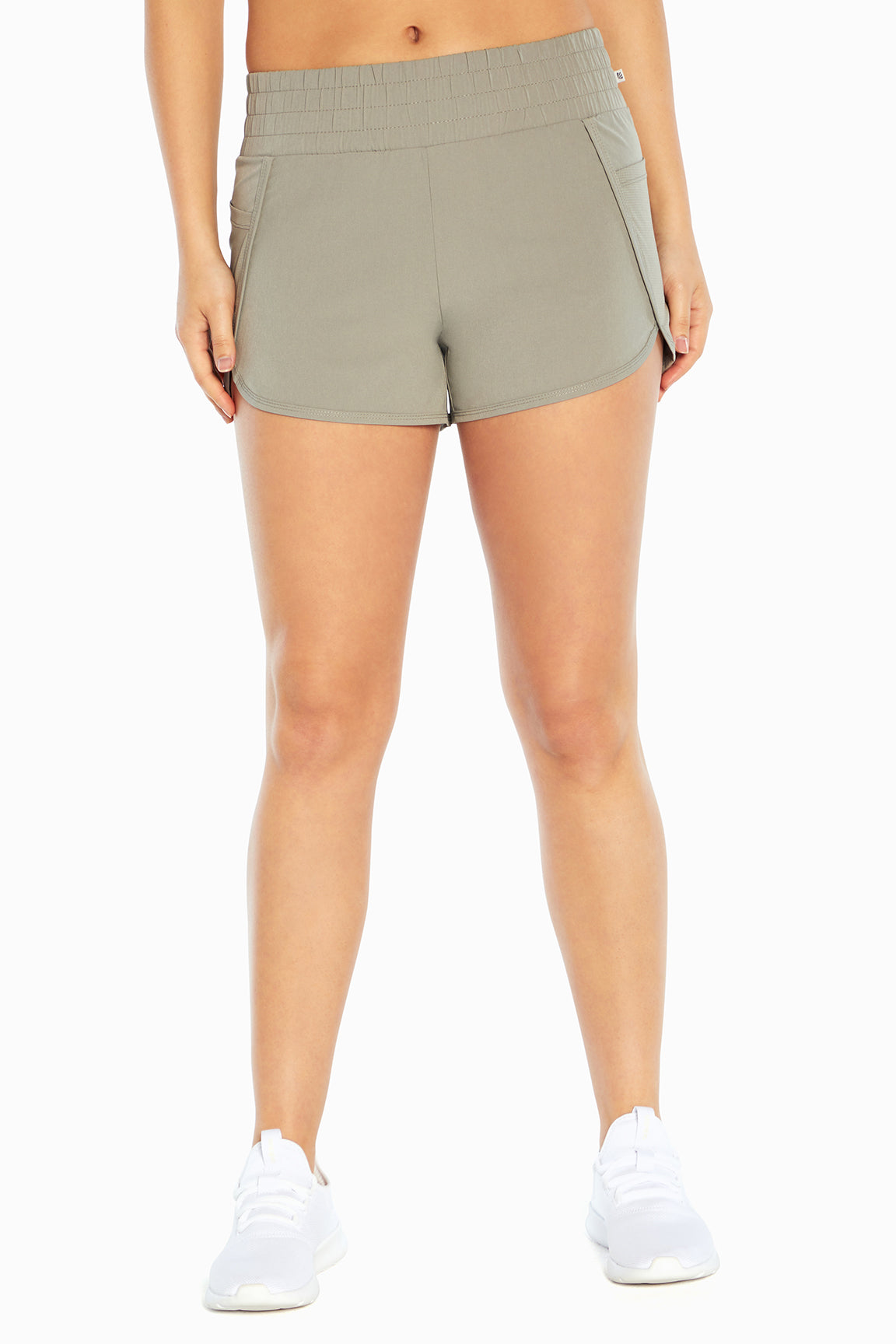 Lydia Short, alternate angle view, showing visible design features and texture of the soft knit fabric..